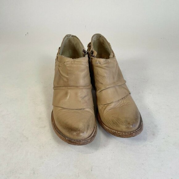 Freebird by Steven Women Sandi Leather Ankle Bootie Heels Brown Size 7 Boho Zip - Picture 2 of 10